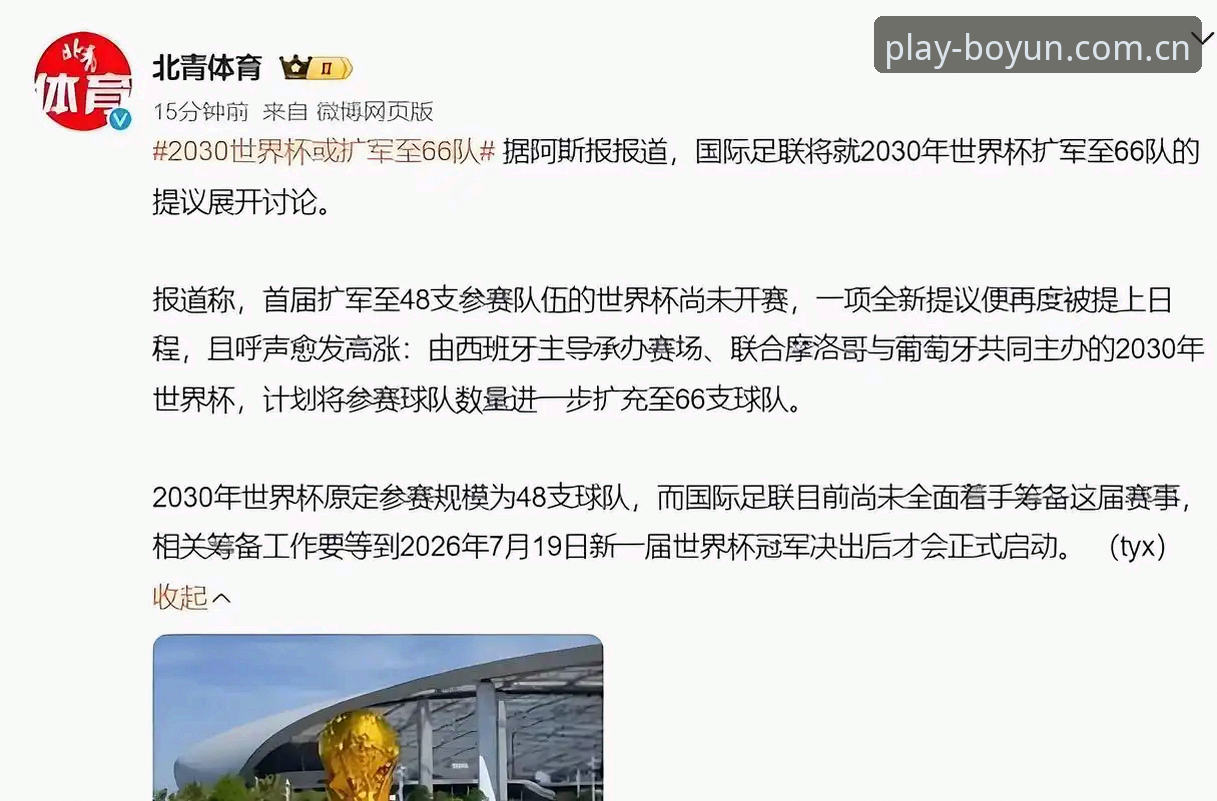 揭秘2030世界杯扩军到66队的真相：中国男足的机会来了？